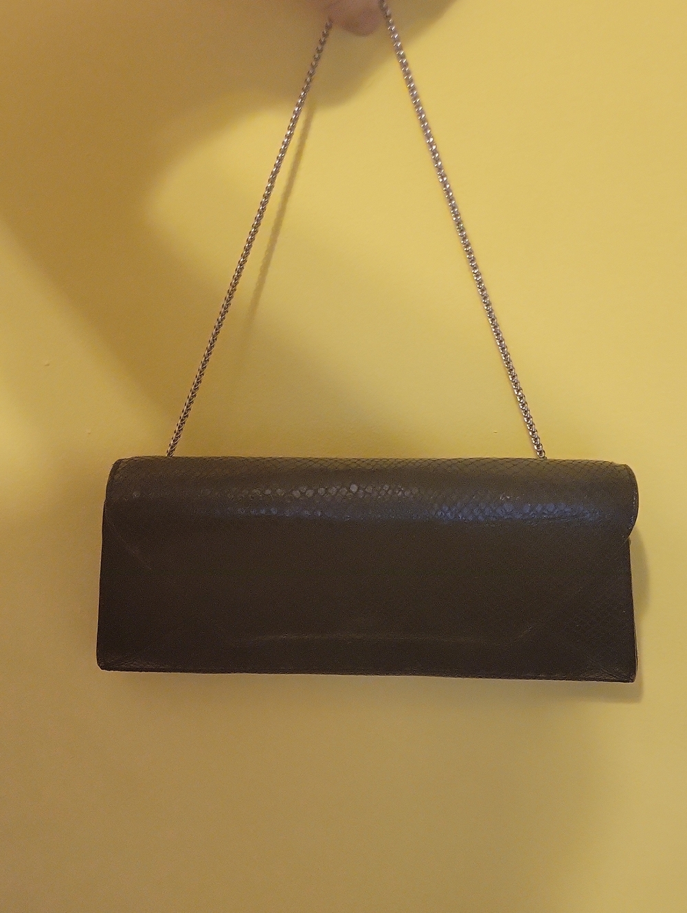 Vintage Ann Taylor Genuine Leather Envelope Chain-Handle Clutch